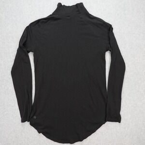 Lululemon Shirt Womens 6 Black Long Sleeve Turtleneck Lightweight Modal Top